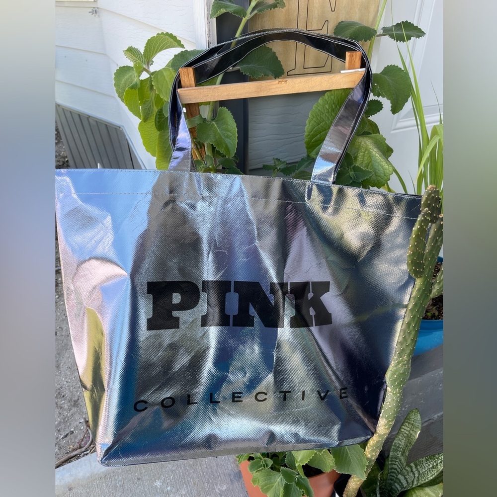 PINK/VICTORIA SECRET Collective Tote Bag In Holographic Blue - Picture 3 of 12